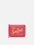 Pochette Aline rosso corallo effetto spugna con motivo zebrato in rilievo