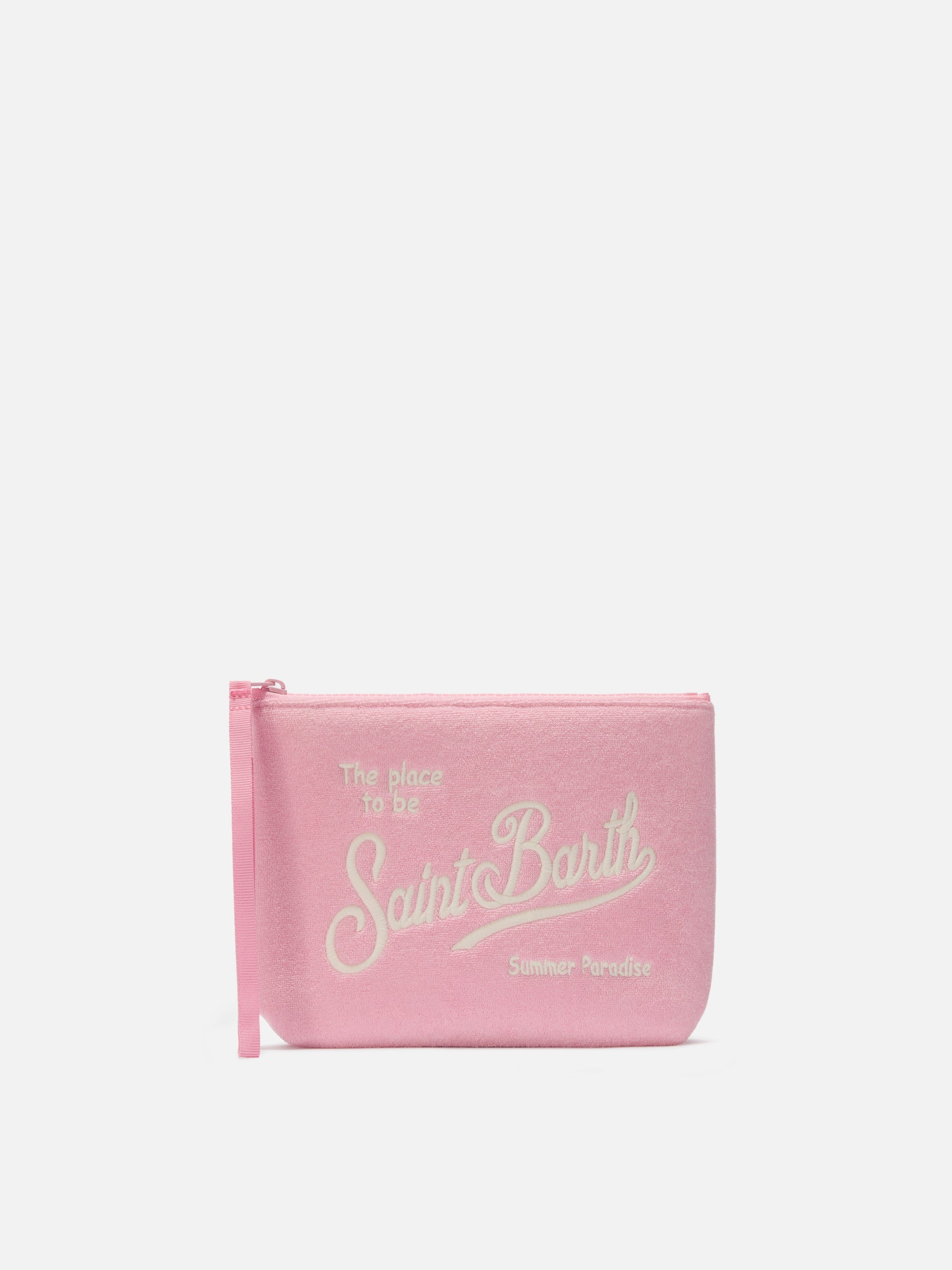 Pochette Aline effetto spugna rosa