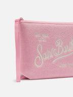 Pochette Aline effetto spugna rosa