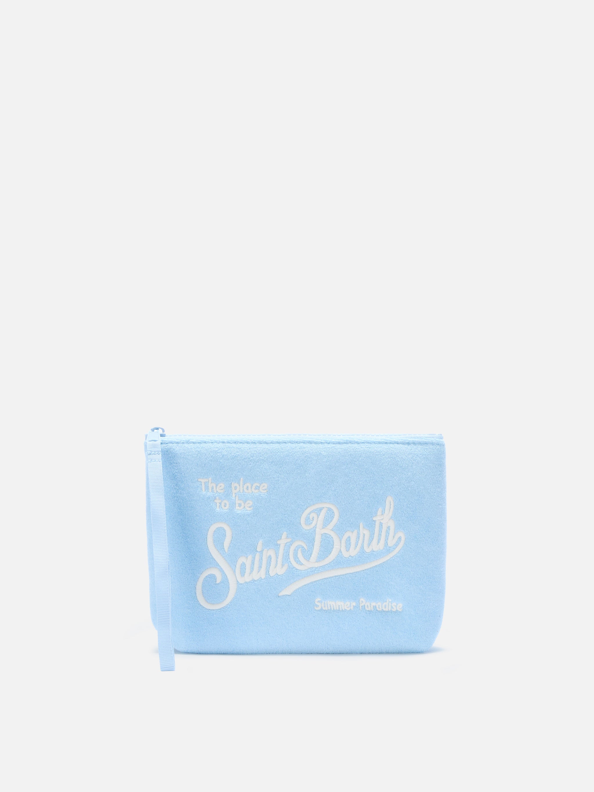 Pochette Aline effetto spugna azzurra