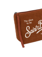 Pochette Aline in lino marrone