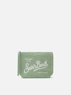 Pochette Aline in lino verde salvia tinta unita