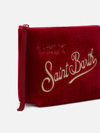 Pochette Aline Velvet in velluto rosso