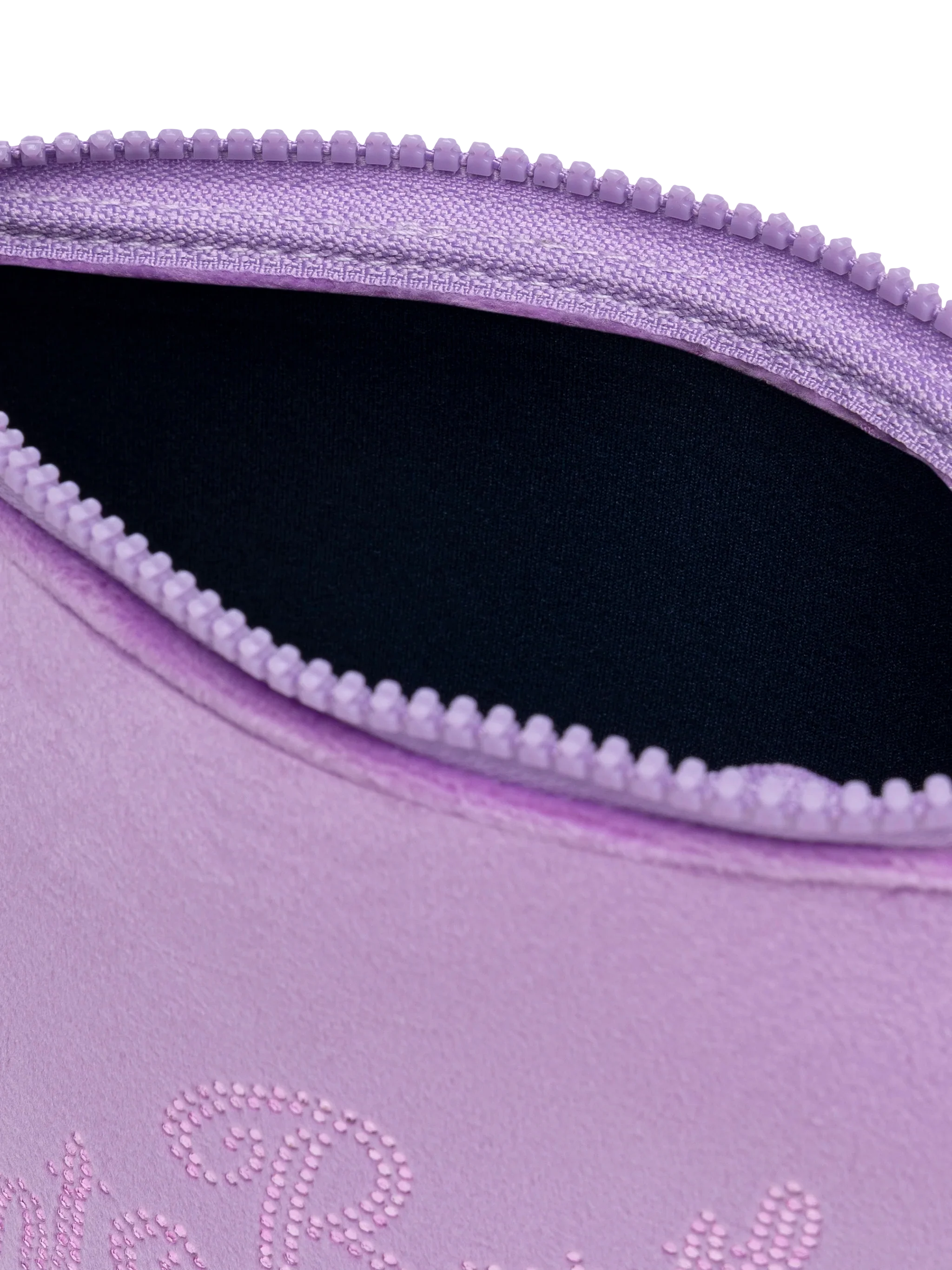Pochette Aline in velluto lilla con logo Saint Barth in strass