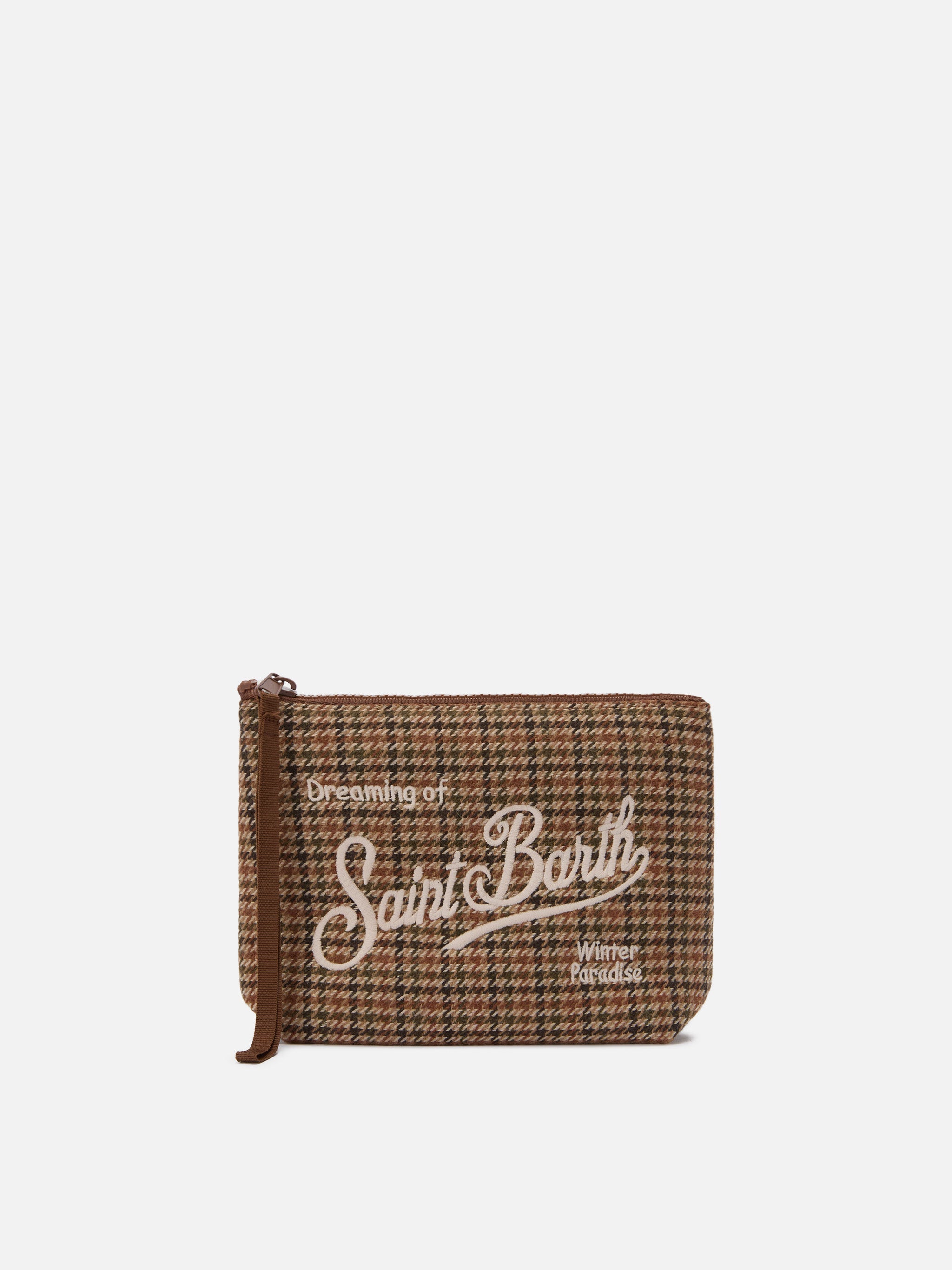 Pochette Aline Wool in misto lana pied de poule