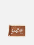 Pochette Aline Shearling in sherpa e faux suede cammello