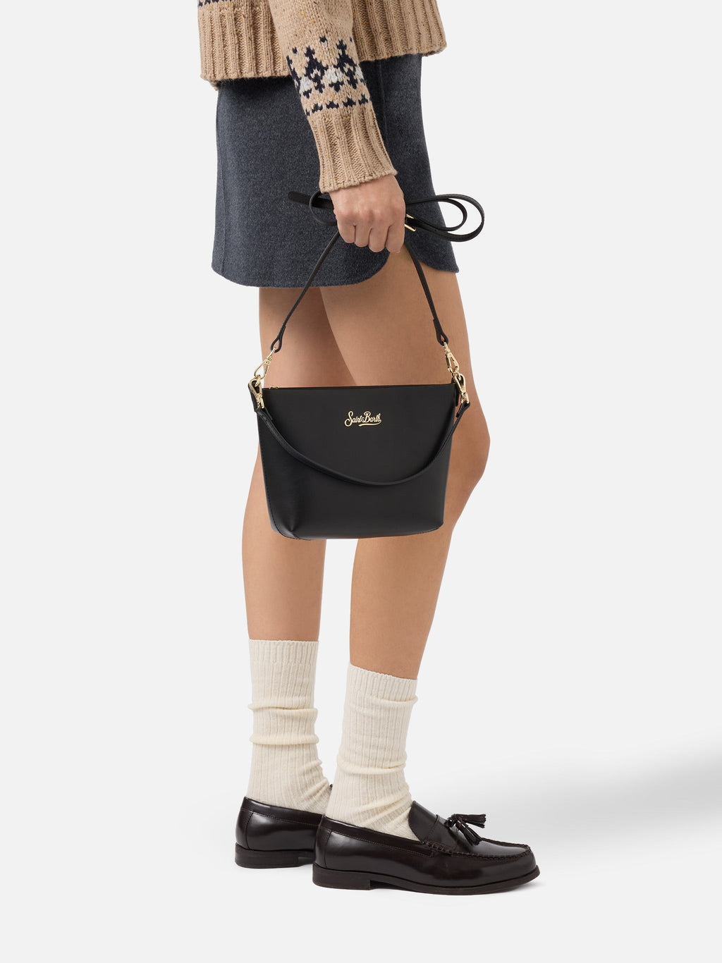 Borsa a spalla Aline Bag in pelle nera