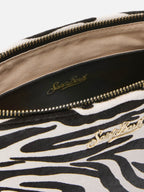 Borsa a spalla Aline Bag in pelle spazzolata e cavallino zebrato