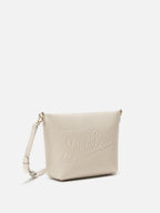 Borsa a spalla Aline Bag in pelle martellata bianca