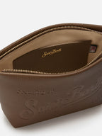 Borsa a spalla Aline Bag in pelle martellata marrone