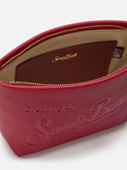 Borsa a spalla Aline Bag in pelle martellata bordeaux