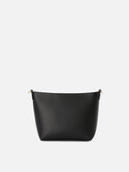 Borsa Aline in pelle liscia nera con placchetta logo
