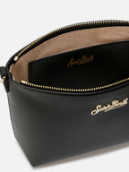 Borsa Aline in pelle liscia nera con placchetta logo