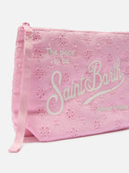 Pochette Aline in cotone sangallo rosa