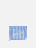 Pochette Aline in cotone azzurro e bianco a righe larghe