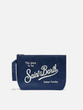 Pochette Aline in nylon blu tinta unita
