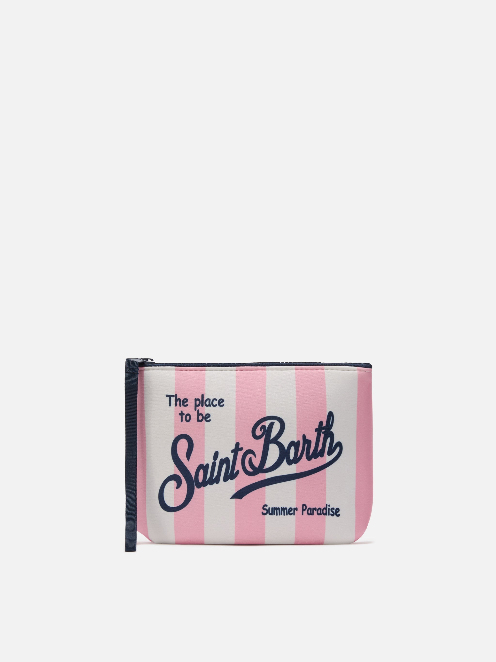 Pochette Aline in scuba a righe rosa