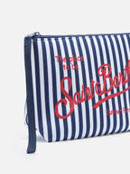 Pochette Aline in scuba a righe blu
