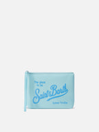 Pochette Aline in scuba azzurra tinta unita