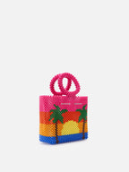 Borsa Beaded Big Bag a righe multicolore