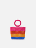 Borsa Beaded Big Bag a righe multicolore