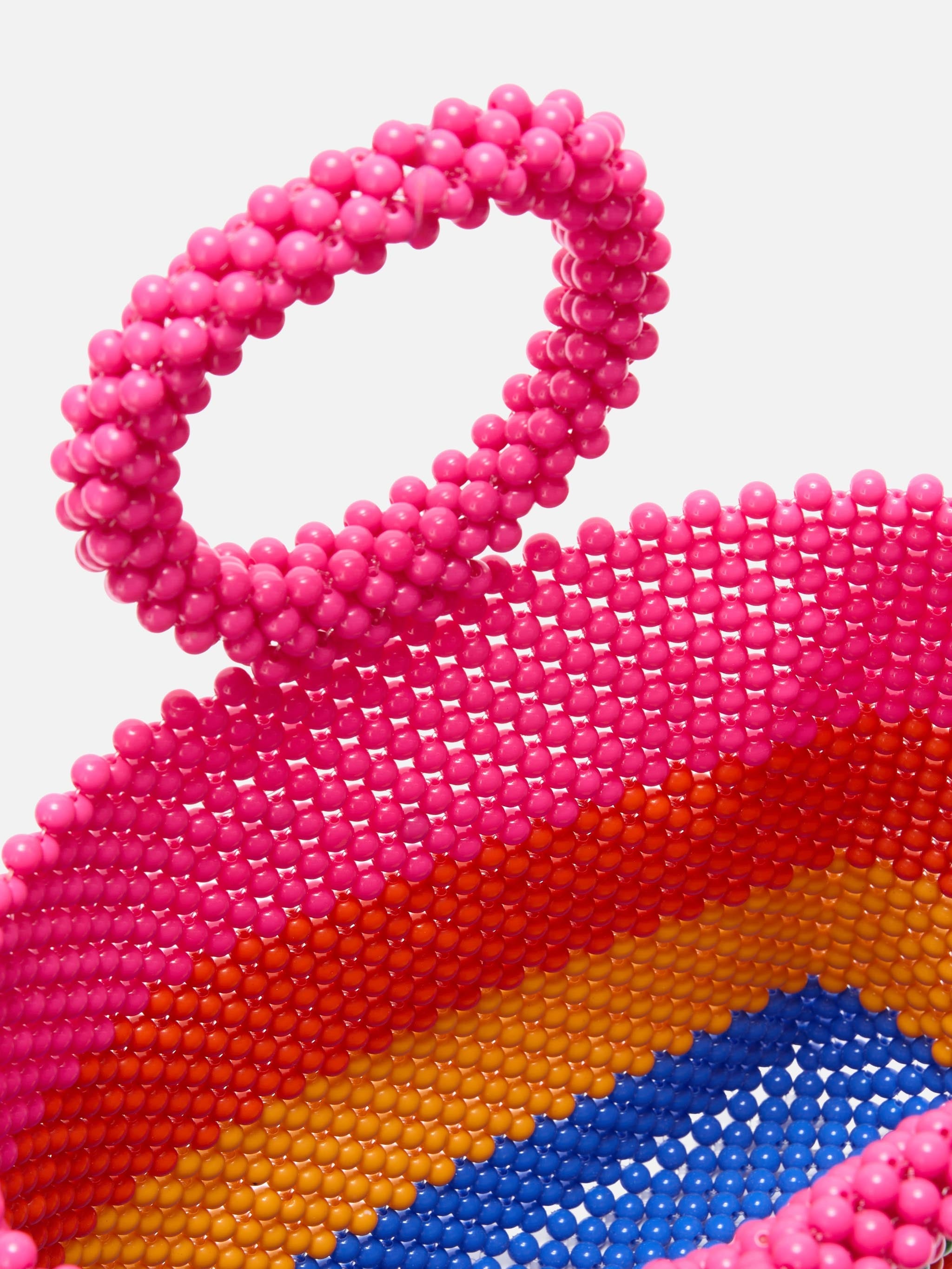 Borsa Beaded Big Bag a righe multicolore