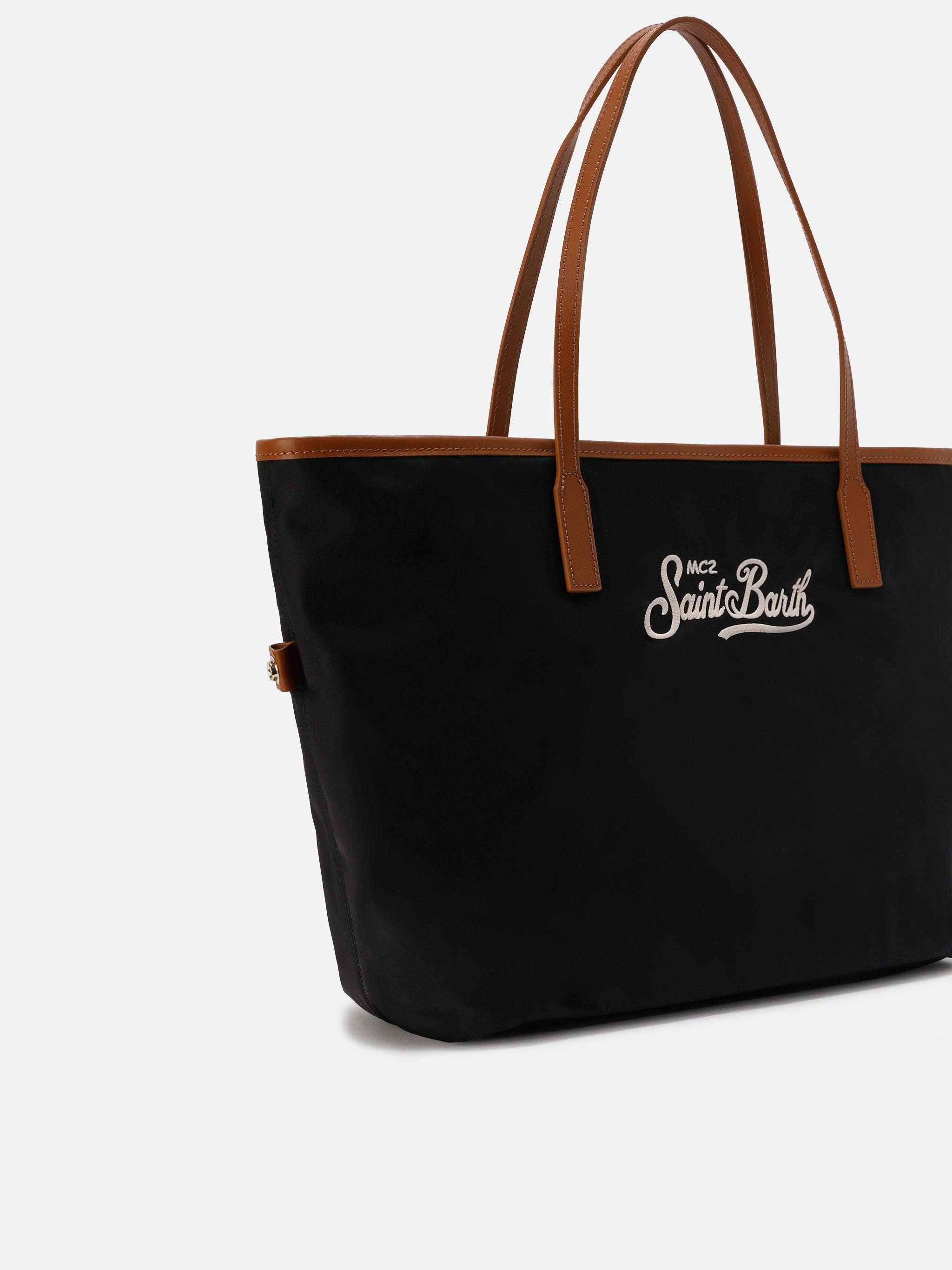 Borsa City nera regular in nylon