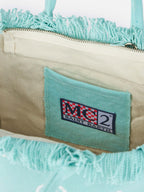 Borsa Colette in canvas di cotone verde acqua