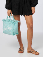 Borsa Colette in canvas di cotone verde acqua