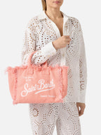 Borsa Colette arancione in canvas con frange