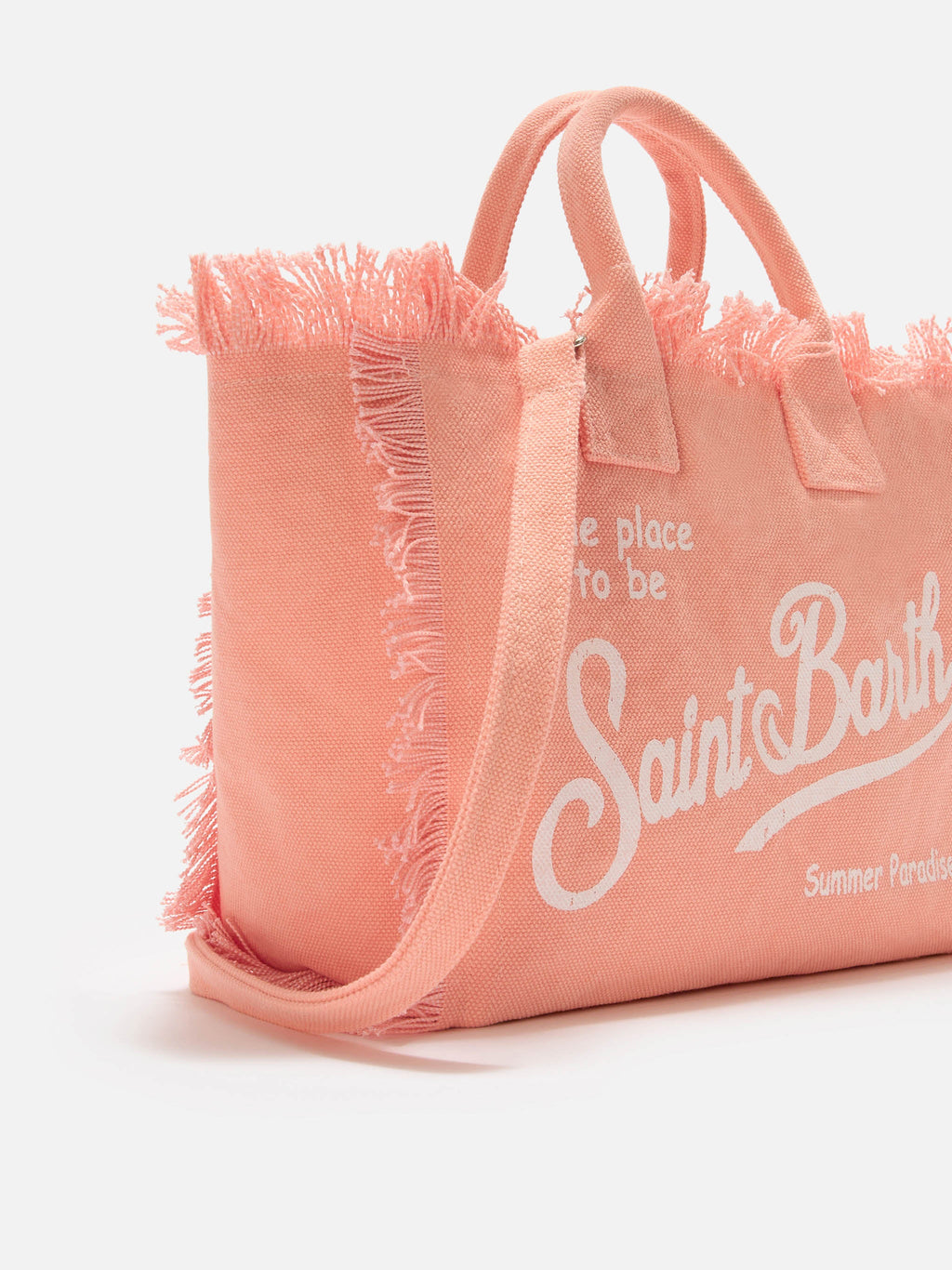 Borsa Colette arancione in canvas con frange