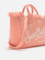Borsa Colette arancione in canvas con frange