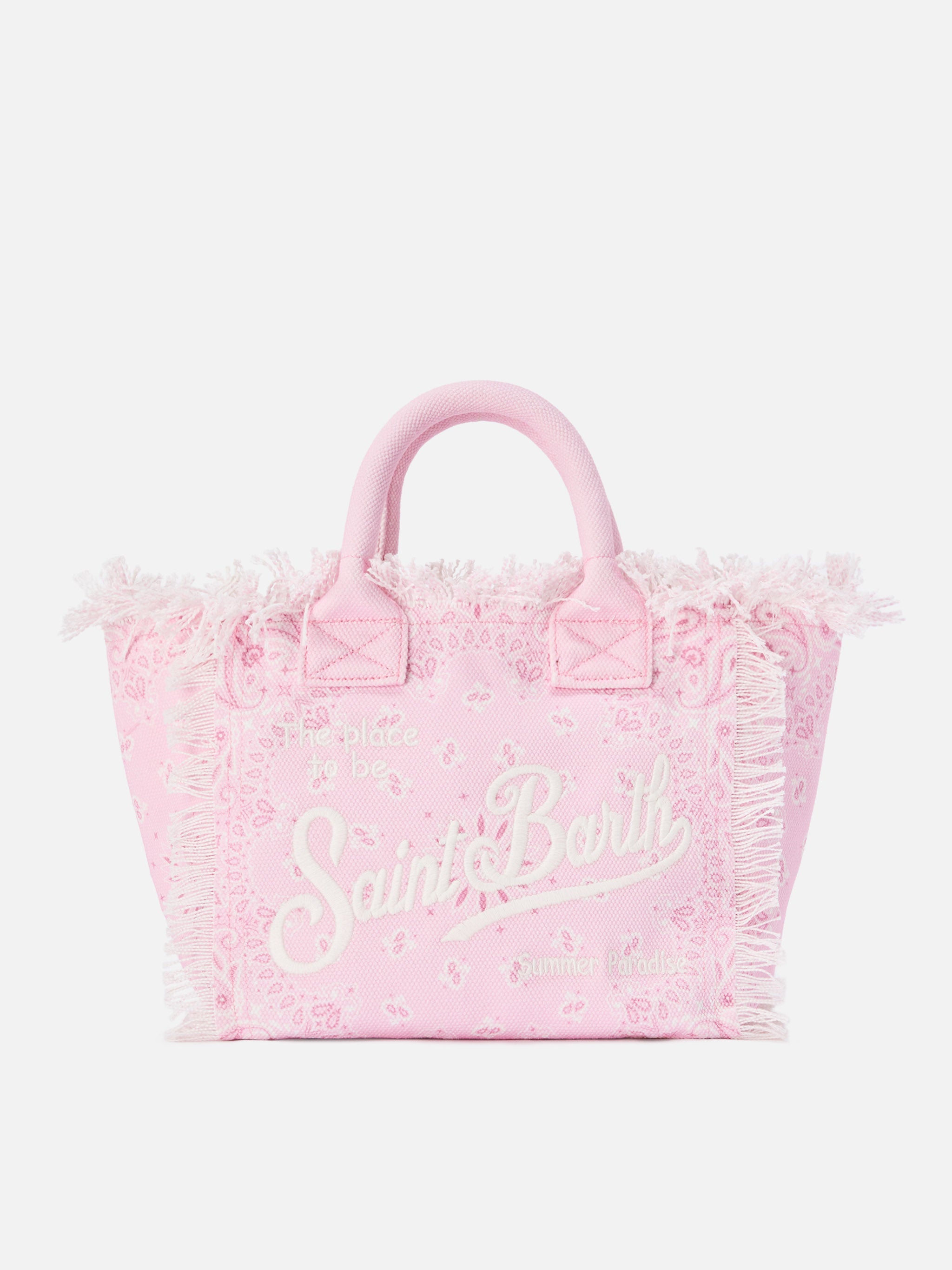 Borsa Colette in canvas rosa con stampa bandana