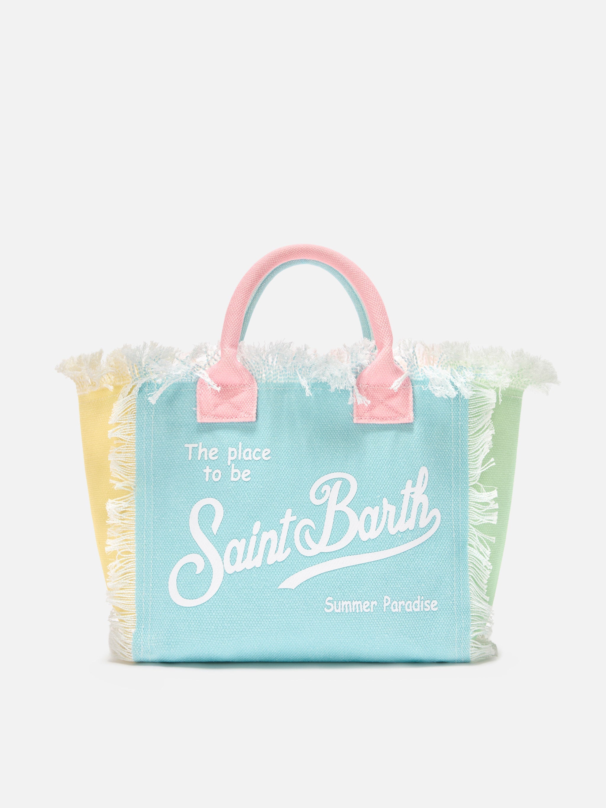Borsa Colette in canvas multicolor con design color block