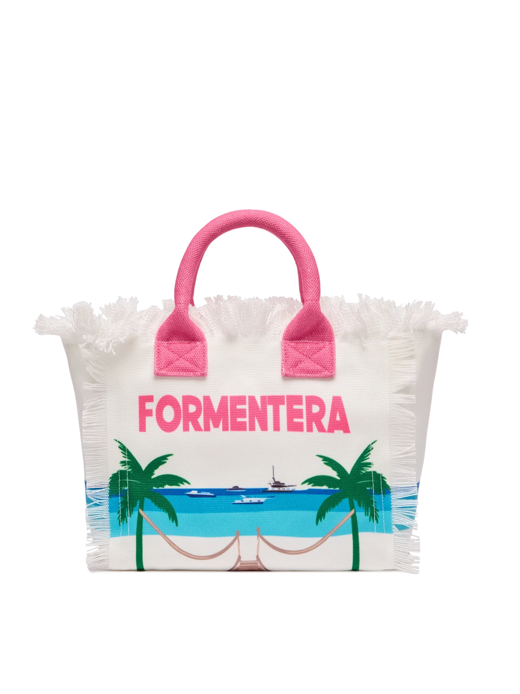 Borsa Colette in canvas di cotone con stampa cartolina Formentera