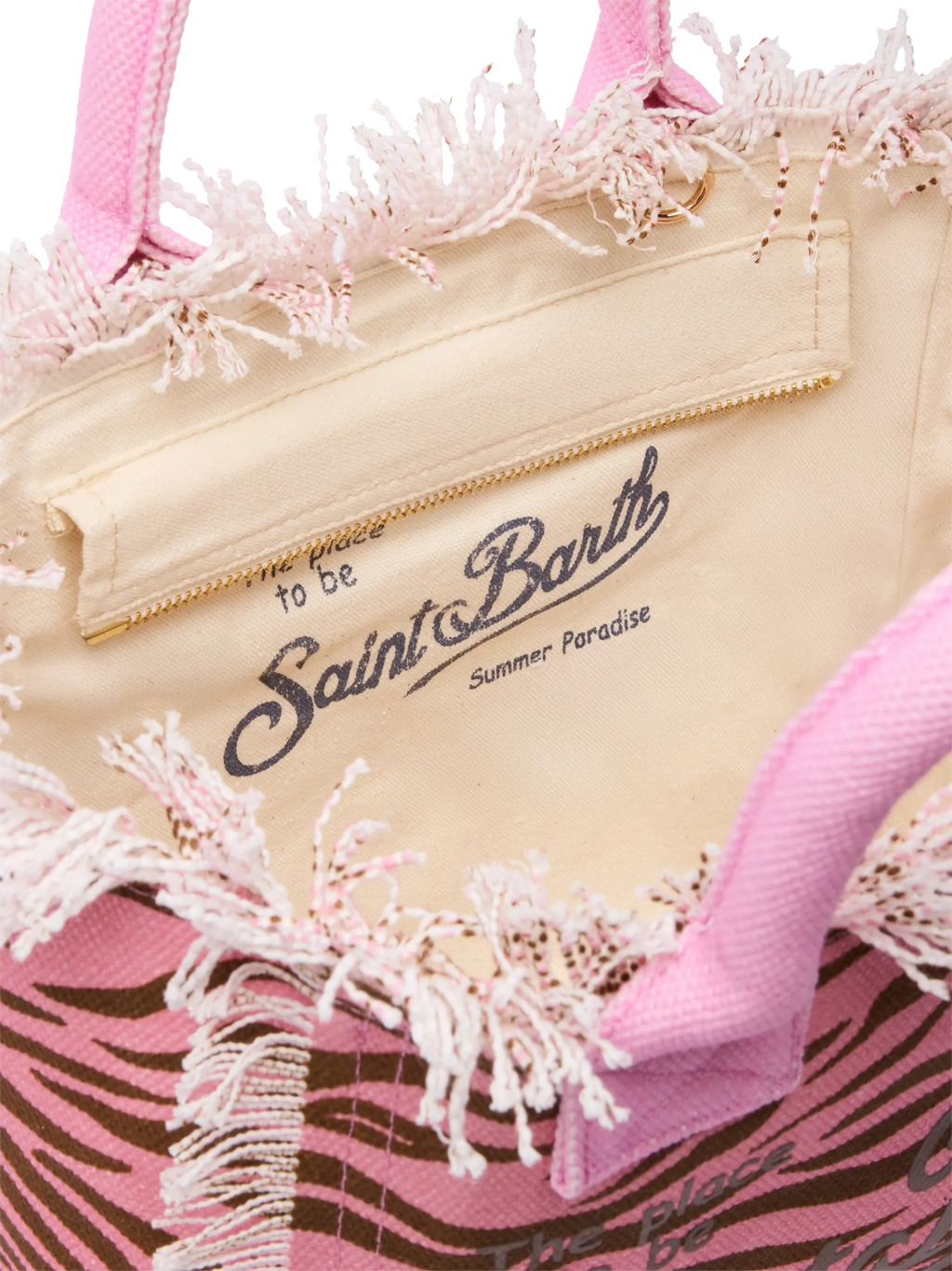 Borsa Colette in canvas di cotone con stampa zebrata