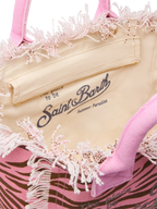 Borsa Colette in canvas di cotone con stampa zebrata