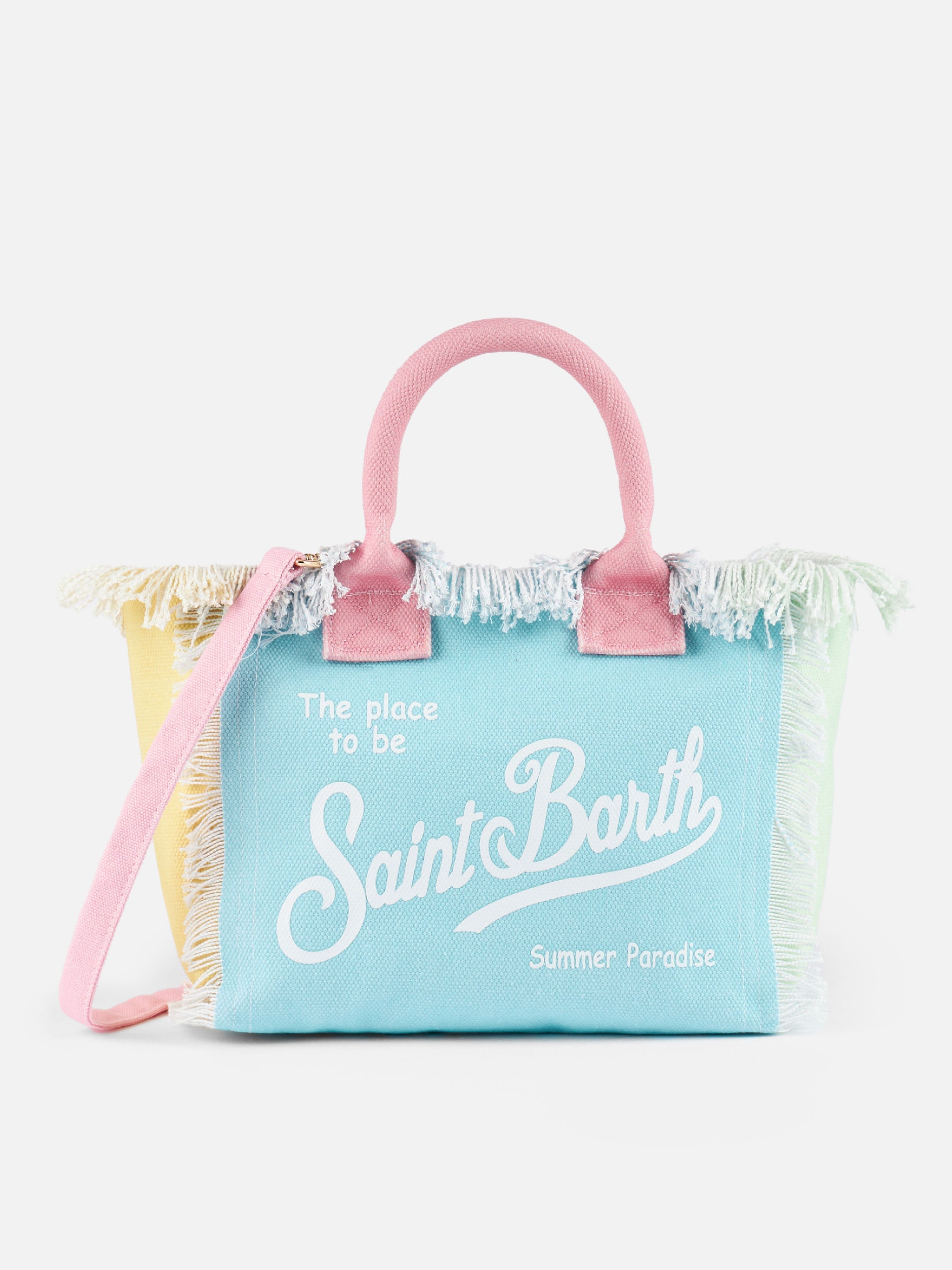 Borsa Colette in canvas di cotone color block