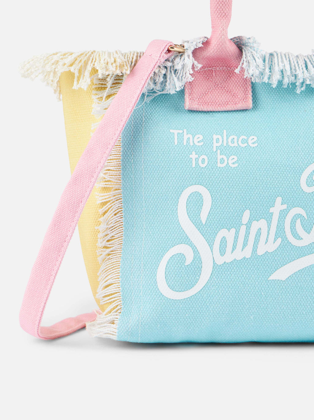 Borsa Colette in canvas di cotone color block