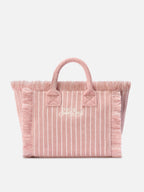 Borsa Colette in tessuto effetto spugnaa righe rosa