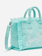 Borsa Colette in spugna verde acqua con stampa zebrata in rilievo