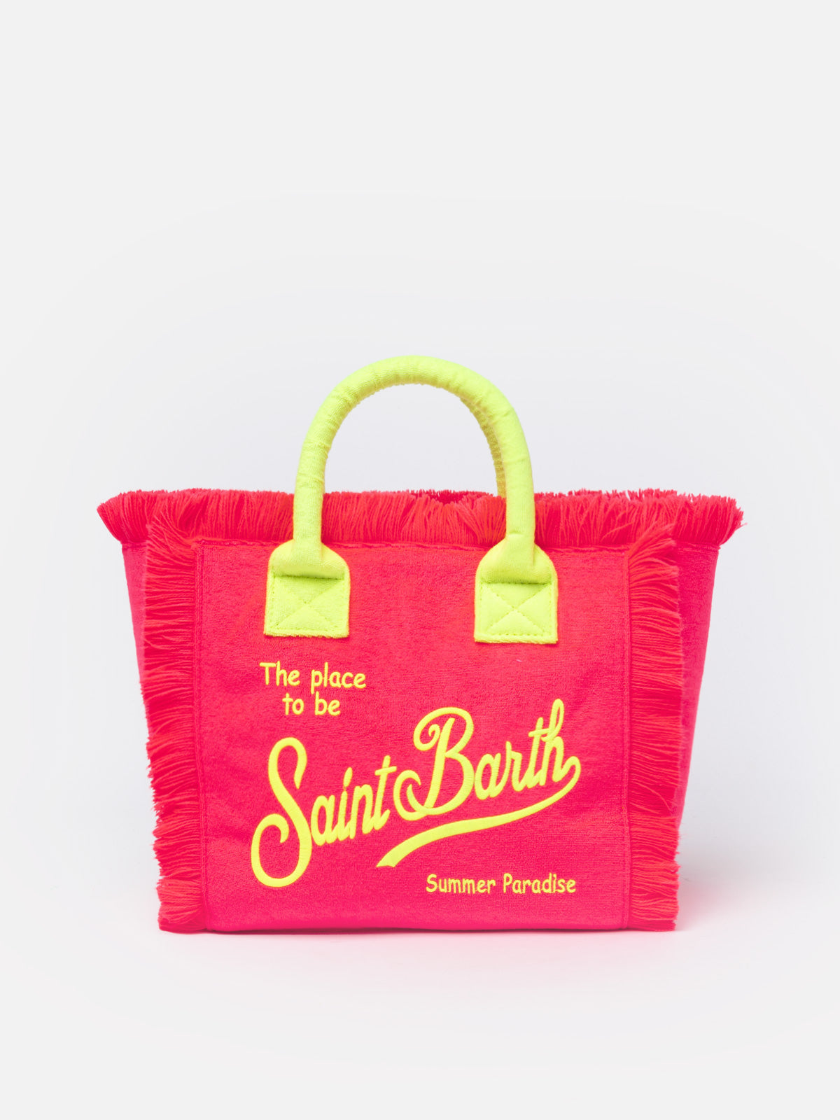 Borsa Colette in spugna fucsia con logo Saint Barth