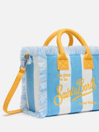 Borsa Colette in spugna azzurra con stampa a righe azzurre