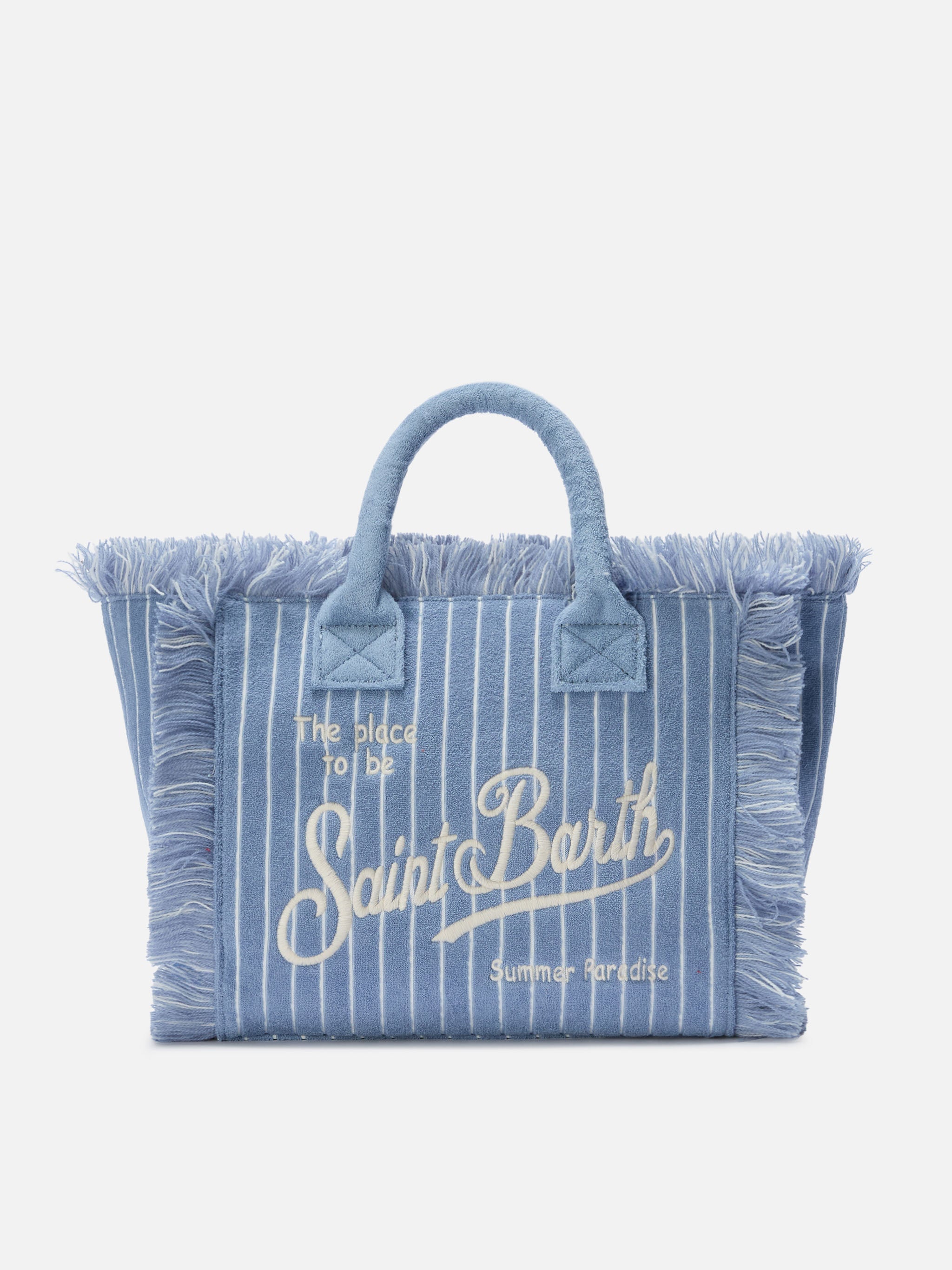 Borsa Colette in tessuto effetto spugnaa righe rosa