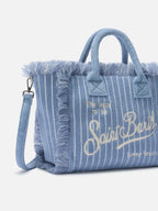 Borsa Colette in tessuto effetto spugnaa righe rosa