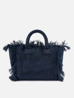 Borsa Colette in tessuto effetto spugna blu tinta unita