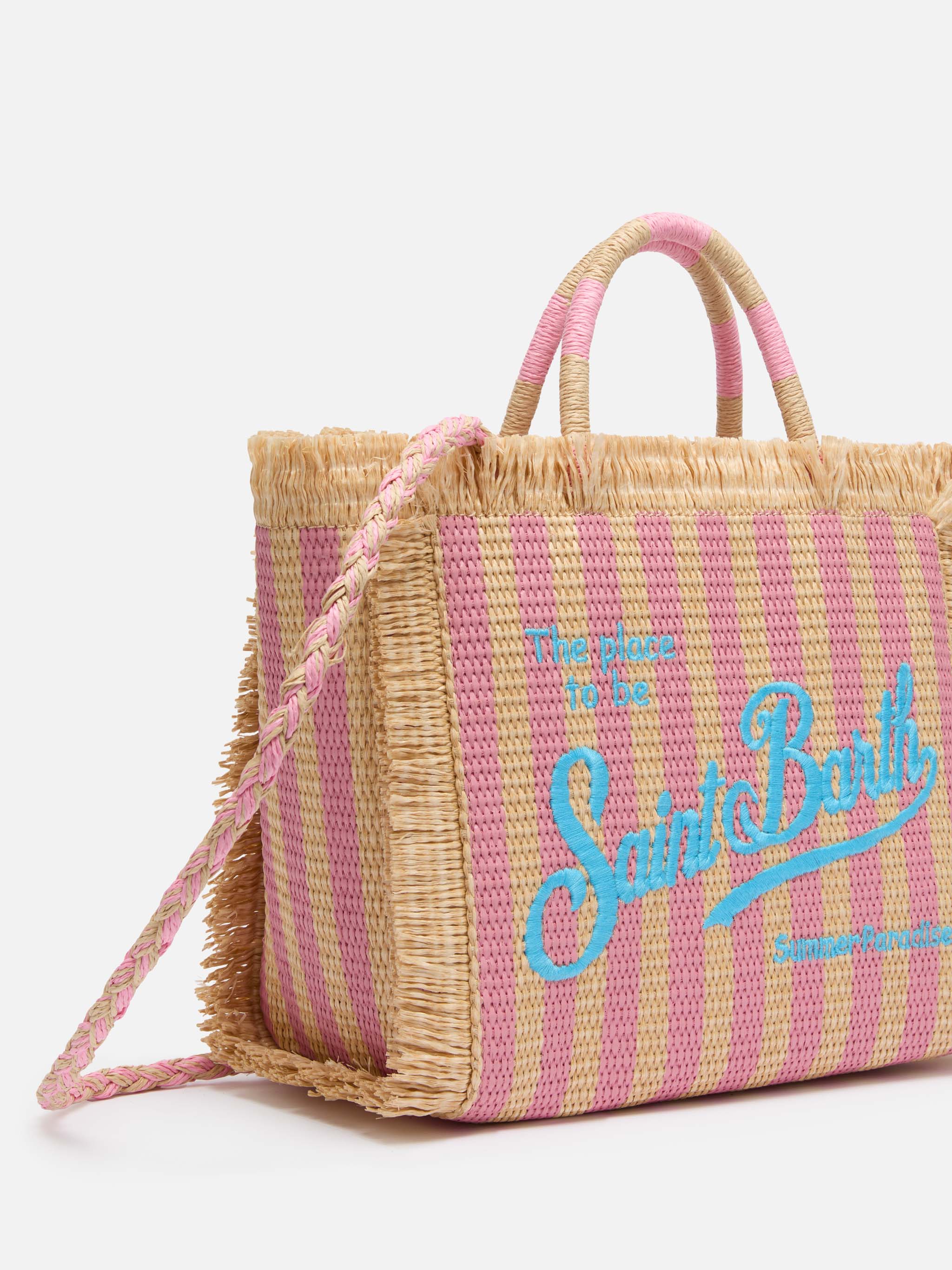 Borsa Colette effetto paglia con stampa a righe