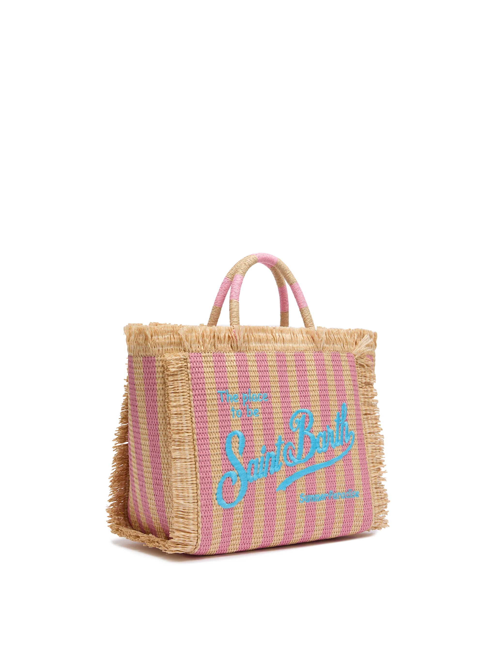Borsa Colette effetto paglia con stampa a righe