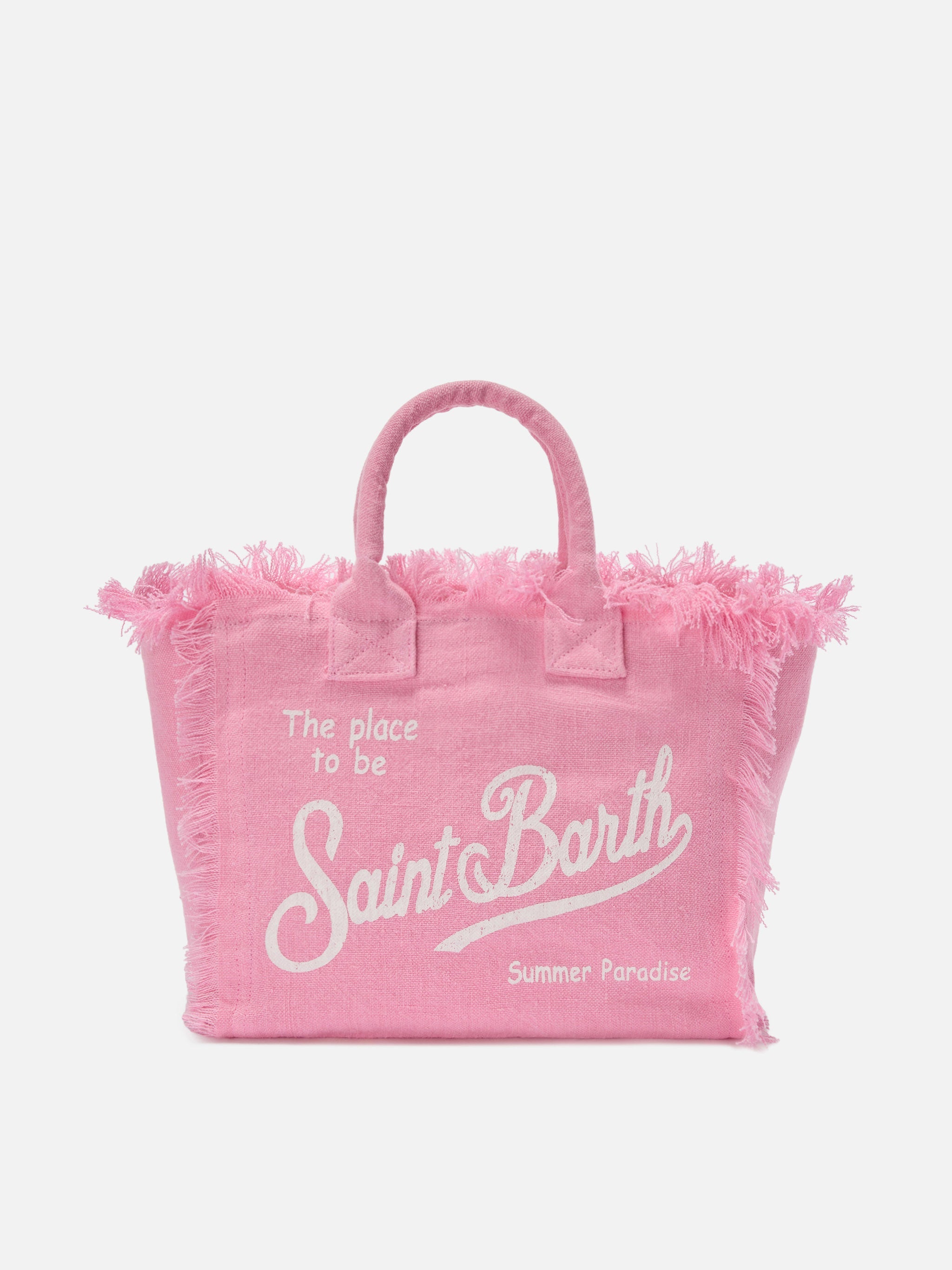 Borsa Colette in lino rosa tinta unita