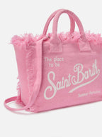 Borsa Colette in lino rosa tinta unita